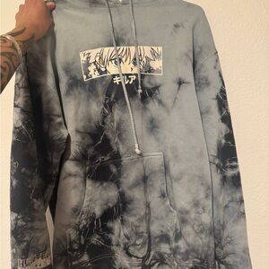 Hunter Gray Tie-Dye Anime Graphic Crewneck